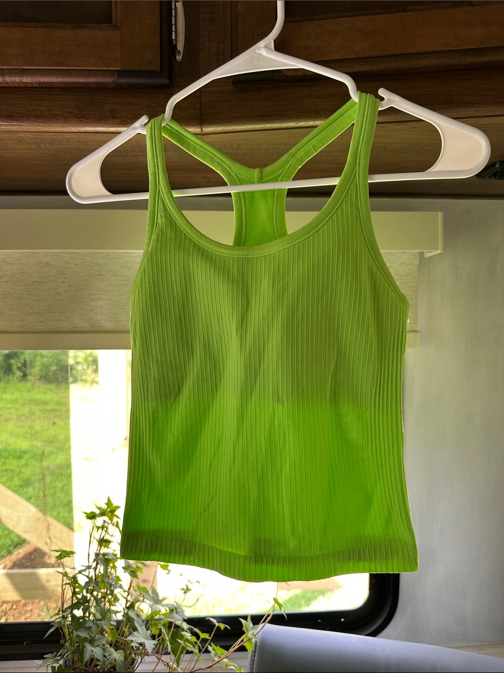 Women’s Ribbed Racerback Tank Top - Lime Green size small ? Read below 👇🏻